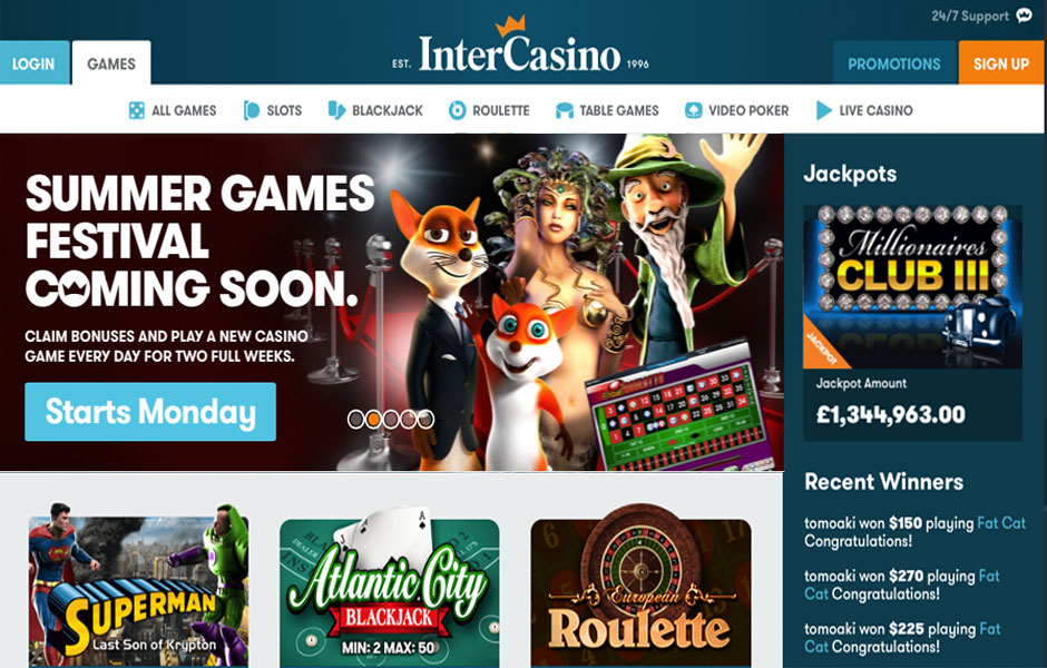 intercasino cashback
