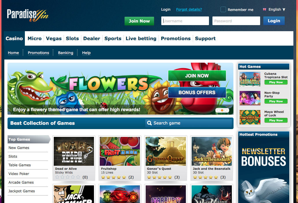 paradise win homepage cashback