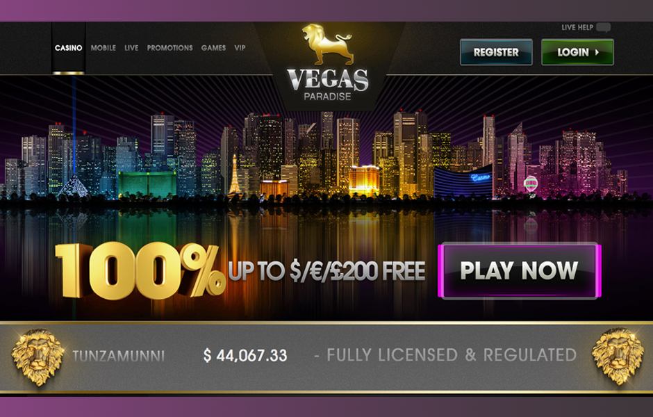 vegas paradise homepage cashback