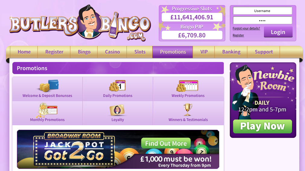 butlers bingo promotions cashback