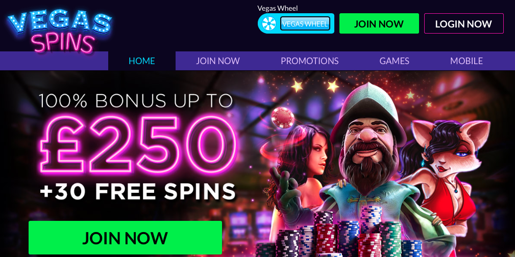 Vegas Spins homeepege
