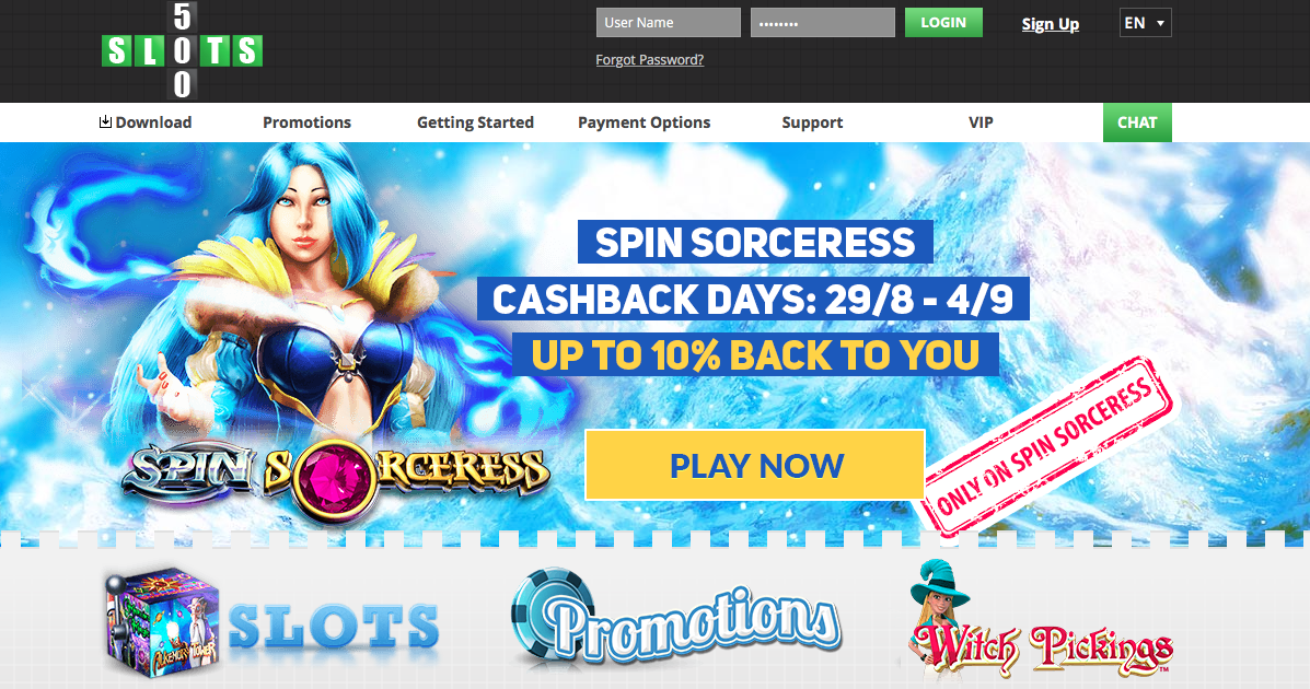 slots 500 cashback